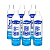 Sprayway Glass Cleaner foaming spray applying on glass for a streak-free shine.