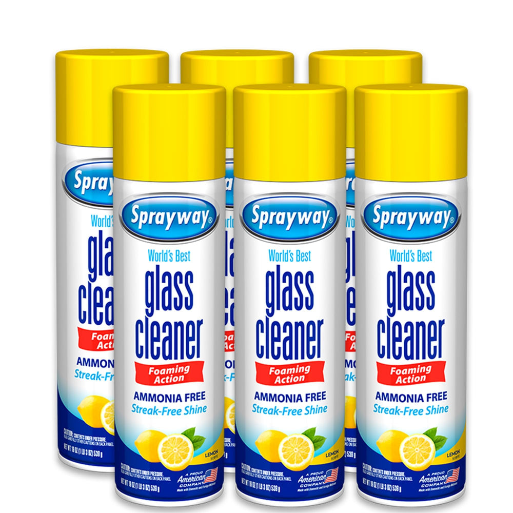 Sprayway Glass Cleaner Lemon Scent foaming aerosol for a bright shine