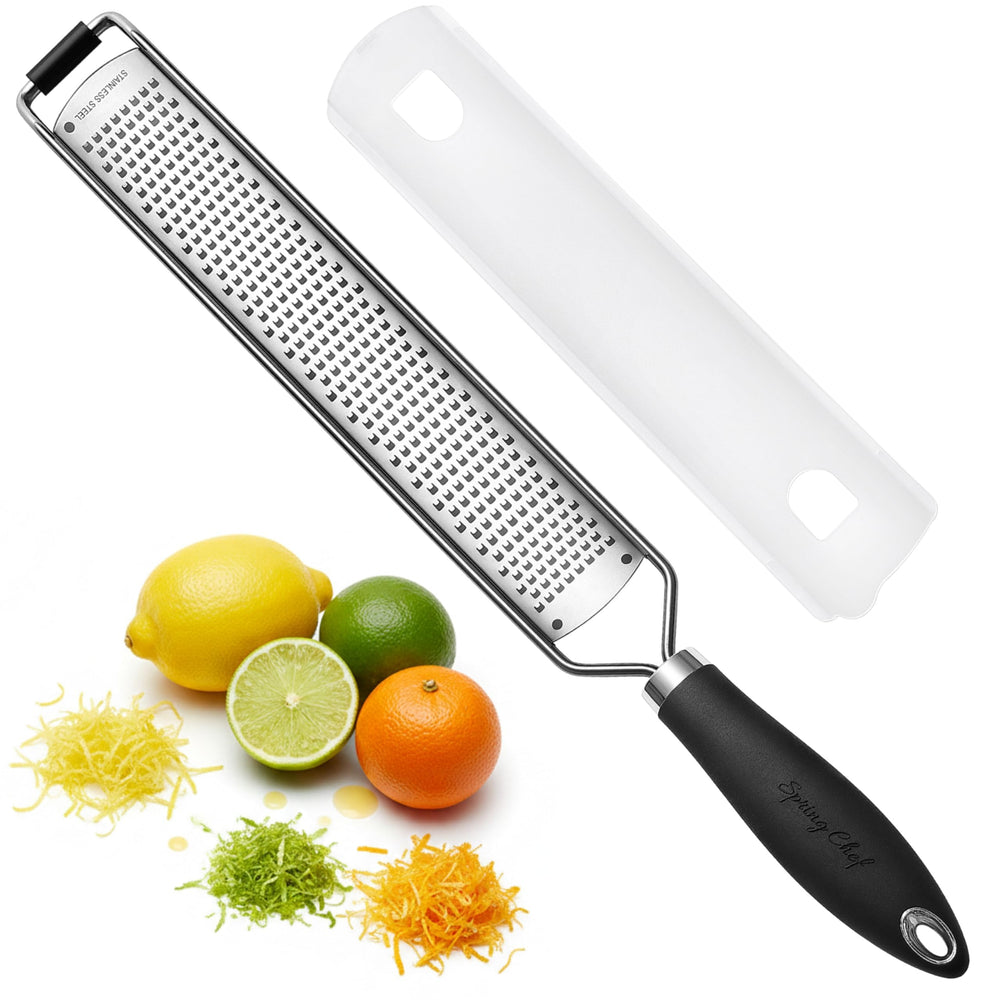 Spring Chef lemon zester handle for precise citrus zesting.