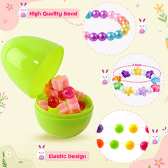 SpringFlower Easter egg empty with bracelet—bright colors for gifting