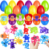 SpringFlower 24-pack Easter eggs with suction toys for gift-ready fun