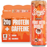 Spylt high-protein peanut butter chocolate milk bottle ready-to-drink for post-workout recovery.