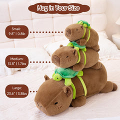 SQEQE weighted capybara plush close-up with friendly smile