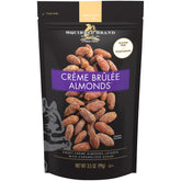 Squirrel Brand Crème Brulee Almonds bag front with premium packaging and indulgent flavor cues.