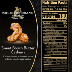 Squirrel Brand cashews with browned butter glaze close-up detail.