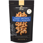 Squirrel Brand Sweet Brown Butter Cashews in a resealable bag for on-the-go snacking.