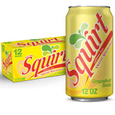 Squirt grapefruit soda can front view with natural citrus flavor