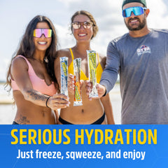 Sqwincher Sqweeze grape electrolyte freezer pop during workouts.