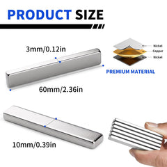 SRENMSMT bar magnet premium coating showing smooth rust-resistant surface.