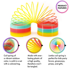 Srenta big plastic slinky detangles easily after tangles, ready for more play.