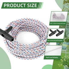 The 50 ft rope cut to fit Briggs & Stratton mowers.