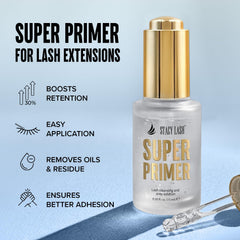 Stacy Lash Primer applied with micro brush for precise lash application