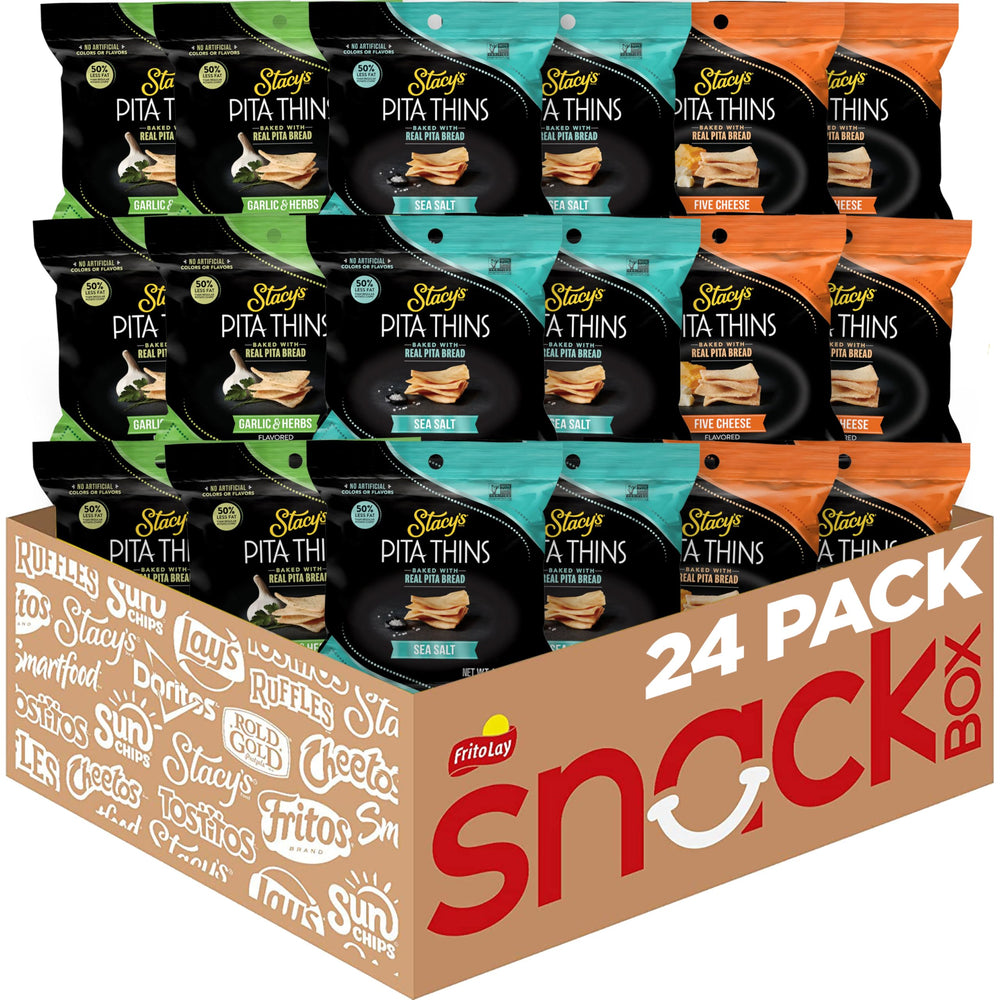 Stacy's Pita Thins Sea Salt flavor, crispy pita snack ready for on-the-go.