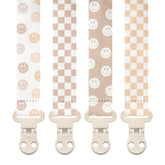 Stadela baby pacifier clip retro checker design keeps pacifier within reach
