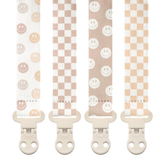 Stadela baby pacifier clip retro checker design keeps pacifier within reach