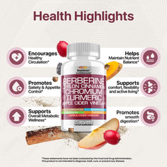 Stamiron Berberine Complex chromium picolinate detail, 1000 mcg per serving with black pepper.
