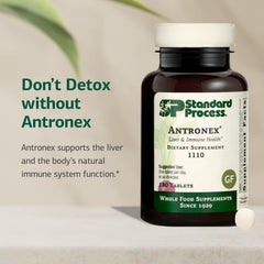 Standard Process Antronex bottle back label with supplement details.