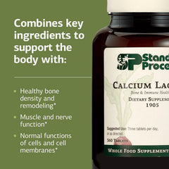 Standard Process Calcium Lactate nutrition label emphasizes calcium and magnesium content