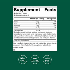Cataplex B tablets show 90 servings on label for daily energy metabolism.