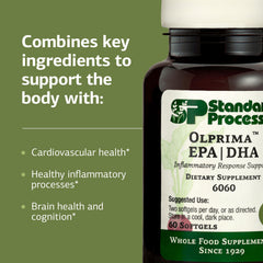 Standard Process Olprima EPA|DHA bottle pour demonstrates easy dosing