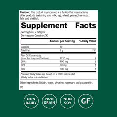 Standard Process Olprima EPA|DHA label closeup highlighting omega-3 blend