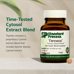 Standard Process Thymex tablets neatly arranged for daily nutritional support.