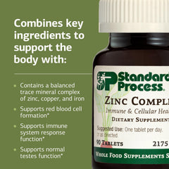 Standard Process Zinc Complex copper chelate detail illustrating balanced minerals.