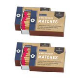 Stansport waterproof matches 4-pack box close-up showing rain-ready coating for ignition