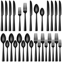 Stapava 20pc black silverware set with dinner knives for elegant dining.