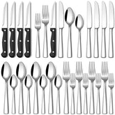 Stapava 24-piece silverware set dinner knives: durable stainless steel for everyday meals.