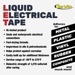 STAR BRITE Liquid Electrical Tape seals wire terminals for durable connections.
