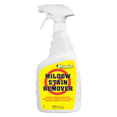 STAR BRITE mold stain remover bottle targets stains on contact.