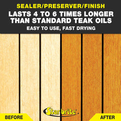 STAR BRITE oil provides UV protection for sun-exposed teak and woods