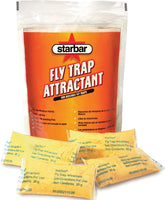 Starbar Fly Trap Refills with 8x30g pouches ready to dissolve in water for activation.