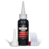 Starbond Black Medium CA Glue bottle pour enables precise application in woodworking.