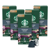 Starbucks by Nespresso dark roast pods packaging preserves flavor and freshness.