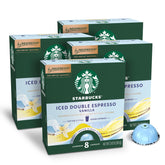 Starbucks by Nespresso iced vanilla double espresso box, ideal for cafe-style iced drinks at home.