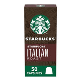 Starbucks by Nespresso Italian Roast pods pack shot, showcasing bold flavor for home espresso.