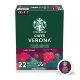 Starbucks Caffè Verona dark roast pod, front view for Keurig brewing.