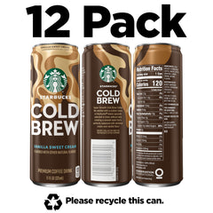 Starbucks Cold Brew Vanilla Sweet Cream poured into a glass for a refreshing iced coffee moment.