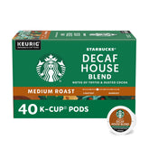 Starbucks Decaf House Blend K-Cup pods for a smooth evening brew