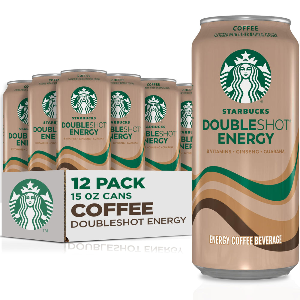 Starbucks Doubleshot Energy Coffee can pour, creamy on-the-go energy moment