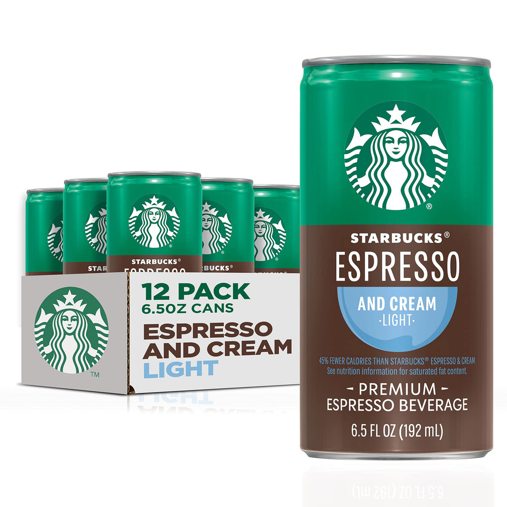 Starbucks Espresso and Cream Light can on a desk for a quick pick-me-up