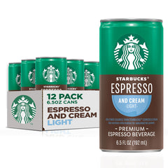 Starbucks Espresso and Cream Light can on a desk for a quick pick-me-up