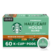 Starbucks Half-Caff House Blend pod-pack for quick, balanced mornings.