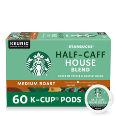 Starbucks Half-Caff House Blend pod-pack for quick, balanced mornings.