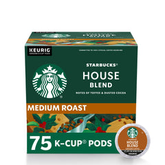 Starbucks House Blend K-Cup box showing premium pods for Keurig brewers