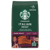 Starbucks Italian Roast ground coffee bag with rich aroma for versatile brewing.