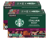 Starbucks Italian Roast K-Cup pods in box front for at-home brewing