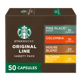 Starbucks Nespresso original-line mild variety pods for versatile home espresso.